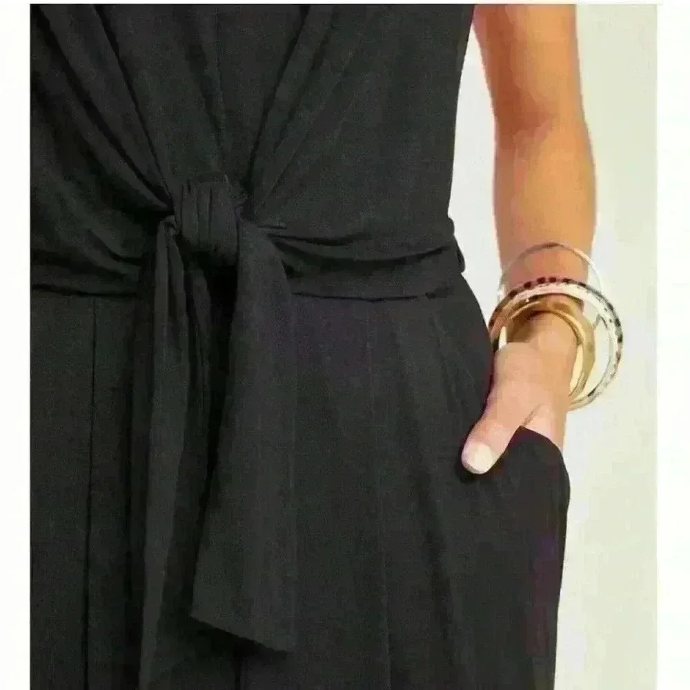 Moulinette Soeurs Danique Wide-Leg Jumpsuit Size XS Black - Picture 5 of 8